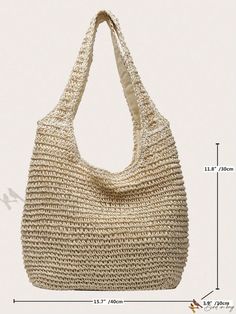 the measurements for a straw bag