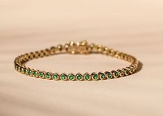 Emerald And Gold Bracelet, Emerald Tennis Bracelet, Bracelet Emerald, Make Bracelet, Bracelet For Her, 18k Gold Bracelet, Birthday Bracelet, Emerald Bracelet, Adjustable Jewelry