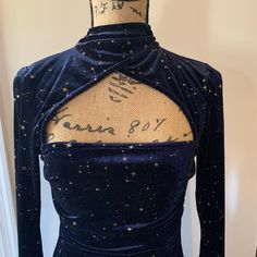 Nwt Cider Navy Star Dress, Never Worn Star Halloween Costume Women, Navy Star Dress, Starry Night Dress Short, Dark Blue Dress With Stars, A Night Under The Stars Theme Dress, Stary Night Dresses, Starry Night Theme Dress, Astronomer Outfit, Starry Night Outfit Ideas