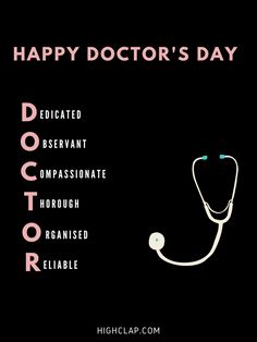 a doctor's stethoscope with the words happy doctor's day