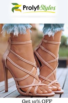 Absolutely gorgeous, classy and timeless Women's Thin Strap Gladiator Sandals. This stiletto strappy heels will take your style to the next level. high heels for teens|high heels for teens cute|high heels strappy|high heels strappy beautiful #stiletto, #shoes, women sandals, women high heel. beige heels. #cuteheels #gladiatorsandals #cuteshoes #partyheels Ankle Strap Chunky Heels, High Heels Boots, Beige Heels, Prom Heels