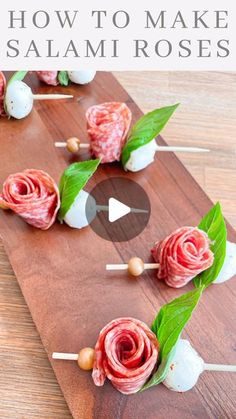 how to make salami roses on skewers