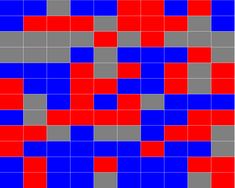 a red, blue and gray pattern is shown in the form of an abstract grid