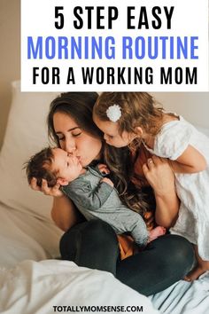 a mother kissing her two children while sitting on a bed with the caption going from one child to two, under two