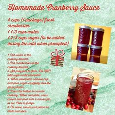 a recipe for homemade cranberry sauce