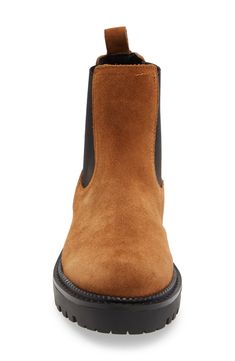 A lug sole amplifies the utilitarian appeal of this upgraded, water-resistant version of a classic Chelsea boot. 1 1/2" heel; 3/4" platform (size 8.5) 5" shaft Pull-on style with elastic gore insets Water-resistant Leather upper/synthetic lining and sole Imported Women's Shoes Brown Work Boots With Lug Sole For Fall, Brown Fall Work Boots With Lug Sole, Brown Outdoor Platform Boots With Lug Sole, Casual Chelsea Boots With Platform For Work, Casual Platform Chelsea Boots For Work, Fall Boots With Lug Sole For Everyday Use, Everyday Fall Boots With Lug Sole, Brown Work Boots With Lug Sole For Walking, Casual Brown Chelsea Boots With Vibram Sole