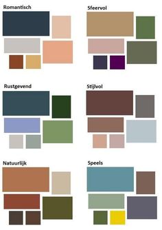 the different colors of paint that are used for walls and ceilings, including brown, green,