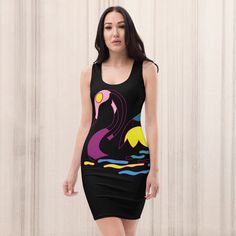 Thank you for choosing to shop with us 🙏 Fashion Art Dress, Sublimation Cut & Sew Dress, Fitted Dresses For Women Make a statement and look fabulous in this all-over printed, fitted dress.  📌 Note: This item is print on demand, which means it's printed, prepared and shipped by my production partner in USA. All designs and art work are my own unique designs. Products are shipped from my production partner therefore I don't get to see the finished product prior to despatch. 📌 Please scroll through all pictures to find the size chart and other color options. The product is made for you as soon as you place an order, which is why it takes us a bit longer to deliver it to you.  Making products on demand instead of in bulk helps reduce overproduction, so thank you for making thoughtful purcha Artistic Fitted Party Dresses, Artistic Multicolor Graphic Print Dress, Black Printed Party Dress, Stretch Multicolor Dress With Graphic Print, Black Graphic Print Bodycon Dress, Black Bodycon Dress With Graphic Print, Black Graphic Print Bodycon Dress For Party, Artistic Fitted Multicolor Dress, Black Bodycon Dress With Graphic Print For Party