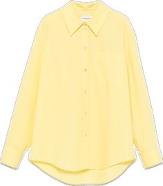 Yellow Relaxed Fit Collared Blouse, Light Yellow Button Up Shirt, Yellow Short Sleeve Shirt With Button Closure, Yellow Collared Top With Button Closure, Luxury Yellow Button-up Shirt, Button Shirt, Yellow