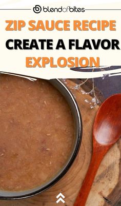 a wooden spoon sitting on top of a pan filled with food next to a bowl of soup