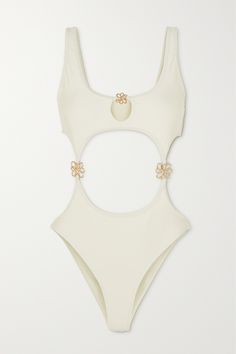 Hailing from LA, Cult Gaia knows exactly how to dress for warm weather, so its swimwear always fits the bill. This 'Frances' swimsuit is made from smoothing stretch-fabric and detailed with sculptural cut-outs to highlight your figure. Zoom in to appreciate the gold-tone embellishments; they're shaped to resemble flowers. Summer Holiday Outfits, Swimsuits Outfits, Beachwear Fashion, Cute Bathing Suits, Chic Boutique, Net A Porter, Classy Outfits