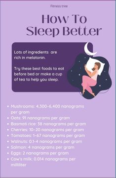 hi, i am shering here some food that are good for healthy sleep . these food are rich in malatonin so that you can sleep deeper . How to sleep better #healthy sleep #healthy life #healthy life style #eat better sleep better 💝 Melatonin Rich Foods, English Knowledge, Healthy Lungs, How To Sleep, Sleep Dream, Eating Before Bed, Sleep Sanctuary, Eat Better, Good Foods To Eat