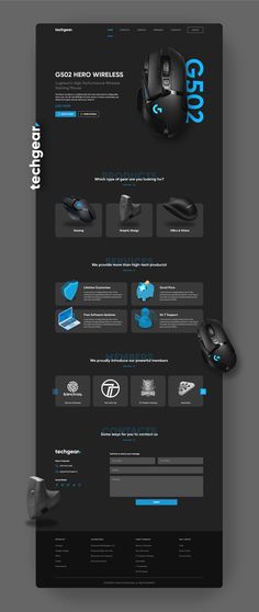 Techgear Landingpage Awesome Dark Theme Landingpage for Computer Gear E-Commerce Gadgets Website Design, Computer Website Design, Website Design Dark Theme, Dark Theme Web Design, Dark Theme Landing Page, Website Theme Ideas, Website Product Page Design, Web Design Dark, E Commerce Web Design