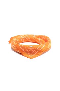 Trendy Festival Bandana Print Headscarf, Trendy Bandana Print Headband, Casual Silk Scarf With Bandana Print For Summer, Traditional Summer Festival Bandana, Summer Bandana Print Scarves As A Gift, Orange Bandana, Satin Bandana, Silk Scarfs, Luxury Silk Scarves