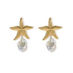 Transform any outfit into a coastal getaway with our Serena Freshwater Pearl Drop Earrings. The delicate starfish drop studs and glistening freshwater pearls evoke a sense of the beach, adding a touch of mermaid-core to your look. Bring a touch of the ocean wherever you go with these stunning earrings. Made in NYC. Lil Mermaid, Glam Boho, Mermaid Core, Mini Pony, Halo Headband, Freshwater Pearl Drop Earrings, Headband Jewelry, Beach Earrings, + Core + Aesthetic