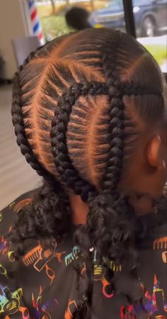 Cornrow Ideas For Kids, 4 Cornrows, Braids Easy, Quick Braids, Natural Hair Bun Styles, Short Box Braids Hairstyles, Kids Braids, Feed In Braids Hairstyles