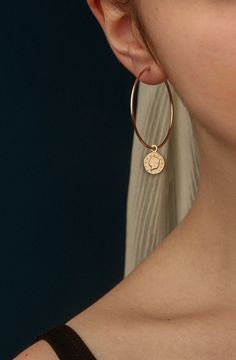 Phia Hoops – Rackk & Ruin Brass Amulet Jewelry With Coin Pendant, Brass Coin Pendant Amulet, Brass Amulet With Coin Pendant, Nickel Free Circle Bronze Jewelry, Brass Coin Shaped Amulet Jewelry, Brass Coin Amulet Jewelry, Nickel Free Bronze Jewelry, Nickel-free Bronze Circular Jewelry, Symbolic Rose Gold Brass Jewelry