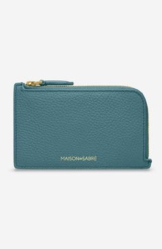 MAISON de SABRÉ Leather Zip Card Holder | Nordstrom Folded Notes, More Than Meets The Eye, Streamline Design, Go Getter, Painting Edges, Zip Pouch, The Eye, Hand Stitched, Pebbled Leather