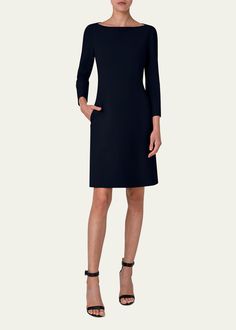 Luxury Long Sleeve Mini Dress For Work, Classic H-line Formal Dresses, Luxury Long Sleeve Mini Dress For Office, Classic H-line Dresses For Formal Occasions, Modern A-line Formal Dress, Elegant Cocktail Dress With 3/4 Sleeves, Modern Long Sleeve Evening Dresses, Modern Long Sleeve Cocktail Dress, Classic Long Sleeve Cocktail Dress