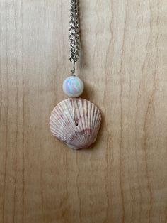 This pink calico shell was collected on Atlantic Beach in August of 2024. It is a choker style necklace with a silver chain length of 14". Silver Chain Necklaces For The Beach, Silver Chain Necklace For Beach, White Chain Necklace For Beach, White Chain Necklace For The Beach, Silver Shell-shaped Pearl Necklace, Silver Pearl Necklace In Shell Shape, White Metal Necklaces For The Beach, Silver Pearl Shell Necklace, Silver Necklace With Pearl Charm For Beach