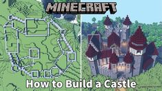 how to build a castle in minecraft with pictures and text that reads, how to build a castle