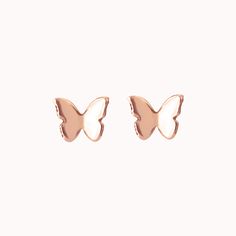 What better way to spread your wings than with these glimmering Butterfly Studs 🦋 each pair is sustainably handcrafted to order, right here in our little studio! Check out the entire Butterfly Collection and our Tiny Butterfly Studs for an even daintier version of these earrings! Rose Gold Butterfly Charm Earrings As Gift, Rose Gold Butterfly Charm Earrings For Gift, Rose Gold Earrings With Butterfly Charm As Gift, Rose Gold Hypoallergenic Butterfly Earrings, Tiny Butterfly, Butterfly Stud Earrings, Butterfly Collection, Butterfly Earrings Stud, Butterfly Wing