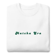 Matcha Era embroidered Sweatshirt, Disclaimer: This sweatshirt runs small. For the perfect fit, I recommend ordering one size larger than your usual size. * 100% cotton face * 65% cotton, 35% polyester * Charcoal Heather is 55% cotton, 45% polyester * Fabric weight: 8.5 oz/y² (288.2 g/m²) * Tightly knit 3-end fleece  * Side-seamed construction * Self-fabric patch on the back * Double-needle stitched rib collar, cuffs, and hem * Blank product sourced from Pakistan This product is made especially Embroidered Sweatshirt, Girls Club, Fabric Patch, Embroidered Sweatshirts, Favorite Things Gift, Matcha, Sweat Shirt, Fabric Weights, Gender Neutral