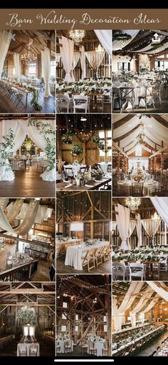 wedding reception tables and chairs at the barn