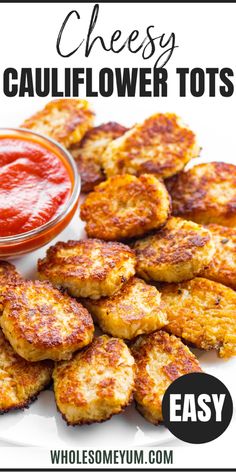 Cauliflower Tots Easy Cheesy Cauliflower, Recipes Mushrooms, Best Cauliflower Recipe, Low Carb Comfort Food, Cauliflower Tots, Eggs And Cheese, Cauliflower Dishes, Healthy Low Carb, Easy Cauliflower