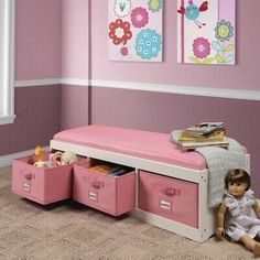 Kids Storage Bench, Toy Storage Bench, Kids Toy Boxes, Storage Bench With Cushion, Diy Toy Storage, Box Bedroom, Storage Kids Room, Toys Toys