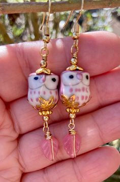 Owl Earrings Owl Gift for Her Owl Jewelry Owl Accessories | Etsy Whimsical Nickel-free Pink Earrings, Whimsical Pink Nickel-free Earrings, Whimsical Pink Earrings For Gift, Owl Earrings Diy, Owl Gifts For Her, Owl Accessories, Jewelry 2024, Creative Earrings, Lucite Flower Earrings