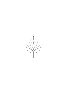 a black and white drawing of a starburst on a white background with lines