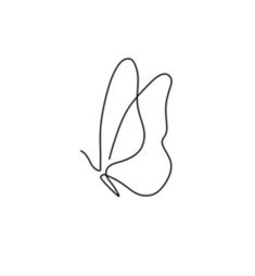 a single line drawing of a butterfly on a white background