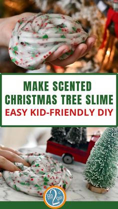 Make Scented Christmas Tree Slime for the Holidays | Easy Kid-Friendly DIY Christmas Tree Essential Oil, Smells Like Christmas, Slime Ingredients, Easy Slime Recipe, Hope Christmas, Diy Scent, Keep Kids Busy