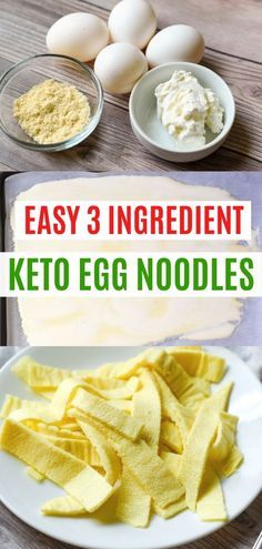 the ingredients for keto egg noodles are shown