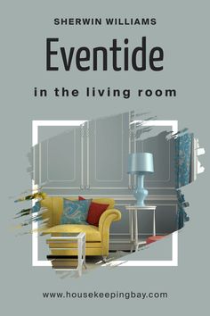 Eventide SW 9643  in the Living Room by Sherwin-Williams Gray Sofas, Living Room Drapes, Forever Green, Muted Green, Neutral Living Room