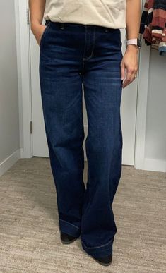 The Erie Wide Leg Jeans – The Cedar Chest Boutique Affordable Dark Wash Cropped Leg Jeans, Cheap Dark Wash Cropped Leg Jeans, Affordable High Rise Jeans With Button Closure, Jeans For Work Business Casualblck Wash, Cheap Classic Denim Bottoms, Luxury Dark Wash Cropped Jeans For Everyday, Luxury Dark Wash Cropped Jeans For Spring, Cheap Women's Jeans With Rolled Hem, Cheap Women's Rolled Hem Jeans