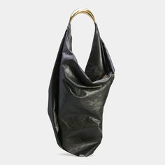 Bottega Veneta slouchy shoulder bag in calf leather  Metal top handle  Can be worn as a top handle or shoulder strap  Zip top closure  Approx. 13.8"H x 12.2"W x 5.1"D Made in Italy Designer Hobo Bag With Detachable Strap And Round Handle, Luxury Structured Hobo Bag, Luxury Shoulder Bag With Rolled Round Handles, Designer Hobo Bag With Leather Handles For Evening, Evening Bag With Rolled Round Handles, Designer Formal Shoulder Bag With Rolled Handles, Designer Formal Hobo Bag With Round Handle, Designer Hobo Bag With Round Handle For Formal Occasions, Designer Top Handle Hobo Bag For Office