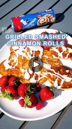 It’s never too early for Dad to start the grill! Try this smashed Pillsbury cinnamon roll hack for a delicious morning treat. 

Recipe by @grillthissmokethat on Instagram! 

Recipe: Grease griddle top on low heat. Place Pillsbury Cinnamon Rolls cinnamon side up on the grill then smash each one flat. Cook for 3-4 minutes, flip, then 2 minutes on the other side or until golden brown. Drizzle with icing and serve immediately. | Pillsbury Smashed Cinnamon Rolls, Brekkie Ideas, Refrigerator Biscuits, Griddle Recipes, Random Recipes, Blackstone Griddle, Grilling Tips