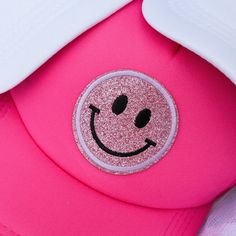 Product Update: Expecting a restock by next week (August 1st) ! Thank you guys for all the love + support :) We will be bringing back all the fun colors you need for the summer and many more! These super fun, trucker hats with a smile face patch are perfect for the beach, being poolside, or a summer day. About the hat: - Adjustable: Fit any size - Mesh back We want to see how you style your hat! Be sure to tag us in your picture on Instagram @ErickasElectricEdits :) Trendy Baseball Cap With Uv Protection, Fun Visor Trucker Hat For Beach, Fun Visor Trucker Hat For The Beach, Pink Novelty Trucker Hat For Beach, Novelty Baseball Cap For Summer Beach, Pink Novelty Trucker Hat For The Beach, Cute Beach Trucker Hat Snapback, Cute Beach Snapback Trucker Hat, Fun Baseball Cap With Uv Protection