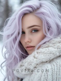 34 Winter 2025 Hair Color Trends for Blondes, Brunettes, Dark Hair, Red Tones for Women Icy Hair Color, Pastel Lilac Hair, Hair Colors For Blue Eyes, Periwinkle Hair, Icy Hair, Lilac Hair Color, Pale Skin Hair Color, Winter Hair Color Trends, Hair Pale Skin