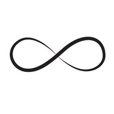 an infinite sign is shown in black on a white background, it appears to be the symbol of love