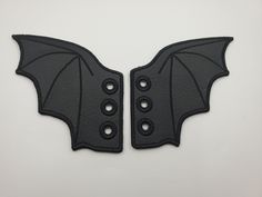 This listing is for one set of bat lace wings. All of our wings are embroidered on two pieces of vinyl with 5mm holes large enough to fit a variety of lace types. Spot clean with moist towel as needed. Do not soak in water as it could cause the vinyl to warp. Witch Costume Diy, Kawaii Spooky, Halloween Lingerie, Coach Outfits, Marceline The Vampire Queen, Dragon Wings, Black Bat, Cute Boots, Star Shoes