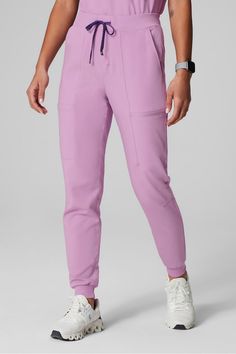 High Rise On-Call Scrub Jogger Fabletics Lilac female Activewear >> Scrubs >> Bottoms >> Product Feed MotionTech regular Female Activewear, Fine Yarn, Pocket Top, Range Of Motion, Photo Colour, Model Photos, Active Wear For Women, Black And Navy, Fabric Care