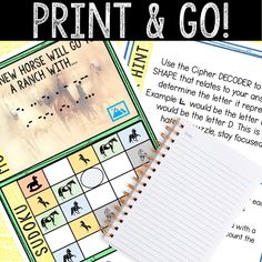 a print and go game with animals on it