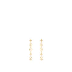 LOUIS VUITTON® - Lv Lace Earrings - Gold Luxury Yellow Gold Linear Earrings, Luxury Linear Drop Earrings, Louis Vuitton Gifts, Flowers Hanging, Lace Earrings, Flower Stud, Silver Jewelry Fashion, Monogram Bag, Wallet Pouch