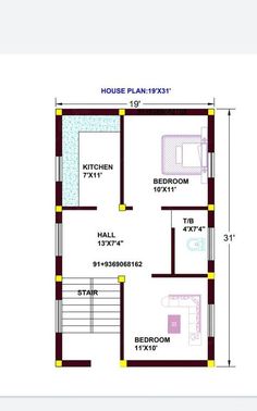 a house plan with the measurements for each floor and its size is shown in this image