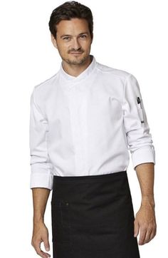 GOURMET CHEF JACKET White - Main Functional Long Sleeve Top With Pockets, Professional White Long Sleeve Shirt, Chef Jackets Design, Kitchen Uniform, Chef Clothing, Chef Shirt, Chef Jackets, Chef Shirts, Chef Coat