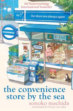 an advertisement for the convenience store by the sea