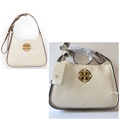 Authentic Tory Burch Miller Classic Color: New Ivory Rare Sold Out Bag Authentic Beautiful Ivory Leather Crossbody Or Shoulder Bag Soft Pebbled Leather Adjustable Convertible Strap Signature Brass Monogram Hardware Tory Logo Includes Dust Bag Open Top With Magnetic Closure Interior Zip Pocket Shoulder Bag/Hobo. In Brand New Condition With Tag And Dust Bag. Detachable And Adjustable Long Shoulder Strap. Can Be Worn As Shoulder Or Crossbody Bag. Luxury White Hobo Bag, Classic White Hobo Bag For Errands, Designer White Hobo Bag, Designer White Hobo Bag For Daily Use, Classic White Rectangular Hobo Bag, Designer White Hobo Bag For Shopping, Luxury White Hobo Bag For Daily Use, White Classic Hobo Shoulder Bag, Classic White Hobo Shoulder Bag